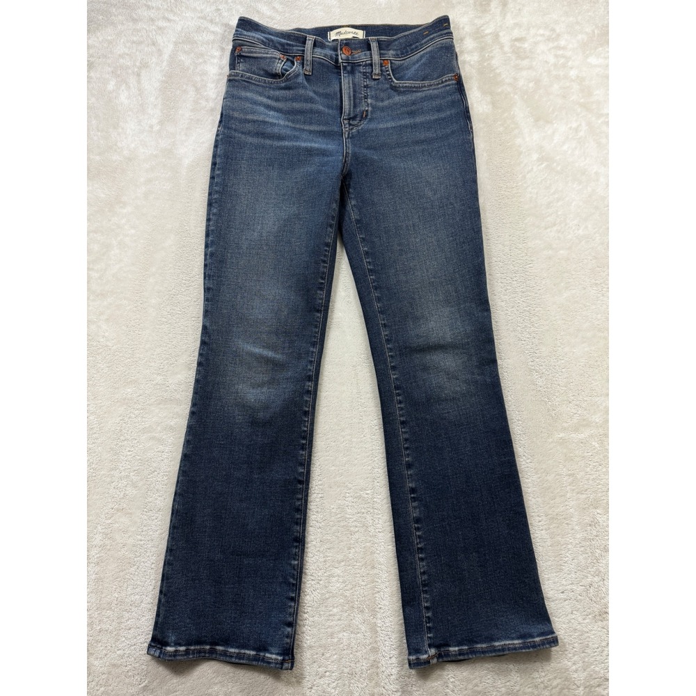 Madewell Womens Mid-Rise Kick Out Blue Denim Jeans 25 Meas: 27x27.5